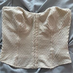 H&M Cream Textured Corset Top Size Medium